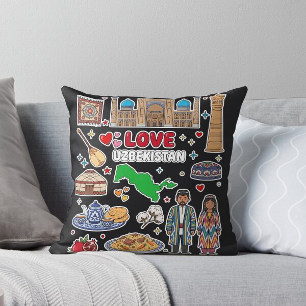 Item preview, Love Uzbekistan Aesthetic Dark Culture Doodles & Iconic Silk Road Landmarks designed and sold by mashmosh.