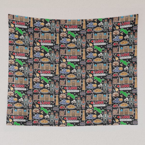 Item preview, Love Uzbekistan Aesthetic Dark Culture Doodles & Iconic Silk Road Landmarks designed and sold by mashmosh.