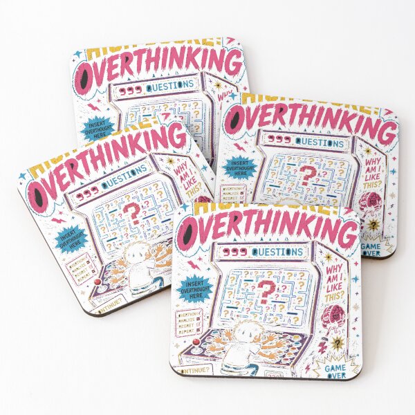 Item preview, High Score: Overthinking – Retro Arcade 999 Questions Gamer Meme designed and sold by NarpLTD.