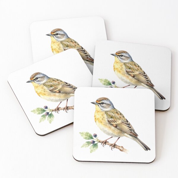 Artikelvorschau, Kanarienvogel-Aquarellillustration | Elegantes gelbes Singvogel-Naturkunstwerk entworfen und verkauft von Rood Art Studio.