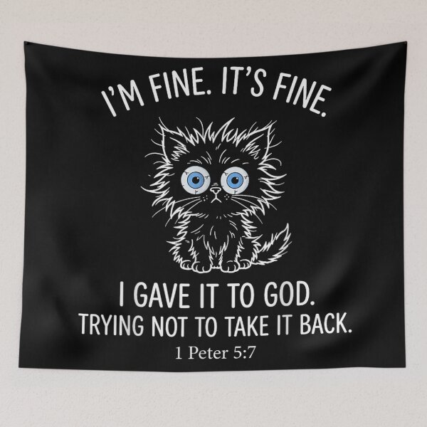 Item preview, Im Fine Its Fine I Gave It To God Black Cat designed and sold by DienesAngele.