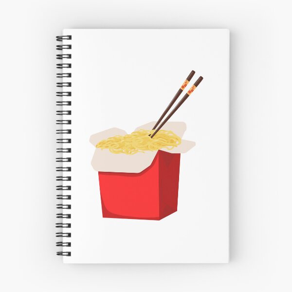 Item preview, Plain Asian Noodles in Paper Takeout Box with Floral Chopsticks – Cutout designed and sold by EmeraldeaArt.