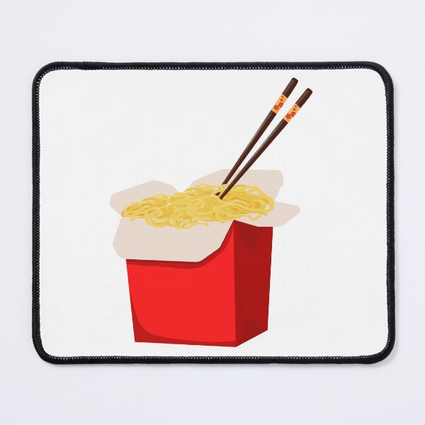 Item preview, Plain Asian Noodles in Paper Takeout Box with Floral Chopsticks – Cutout designed and sold by EmeraldeaArt.
