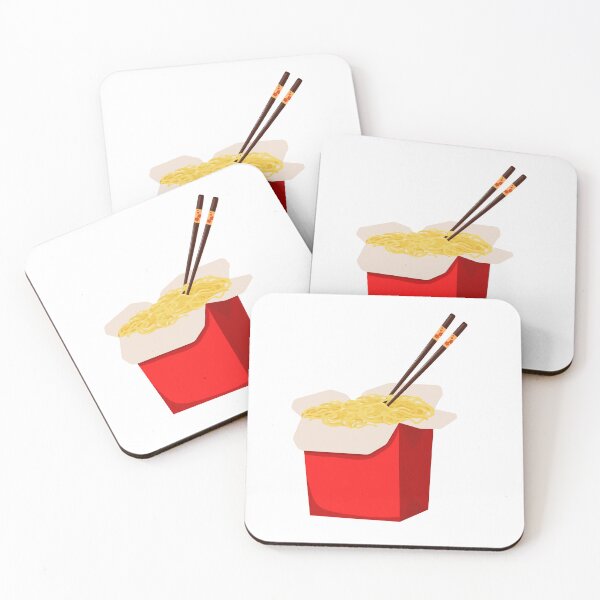 Item preview, Plain Asian Noodles in Paper Takeout Box with Floral Chopsticks – Cutout designed and sold by EmeraldeaArt.
