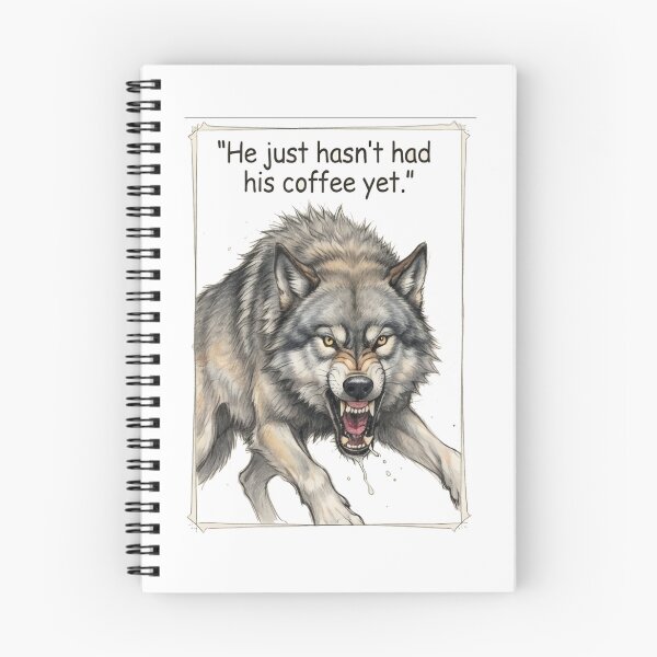 Item preview, "He just hasn't had his coffee yet" - Angry Wolf designed and sold by SarcasmAndSpite.