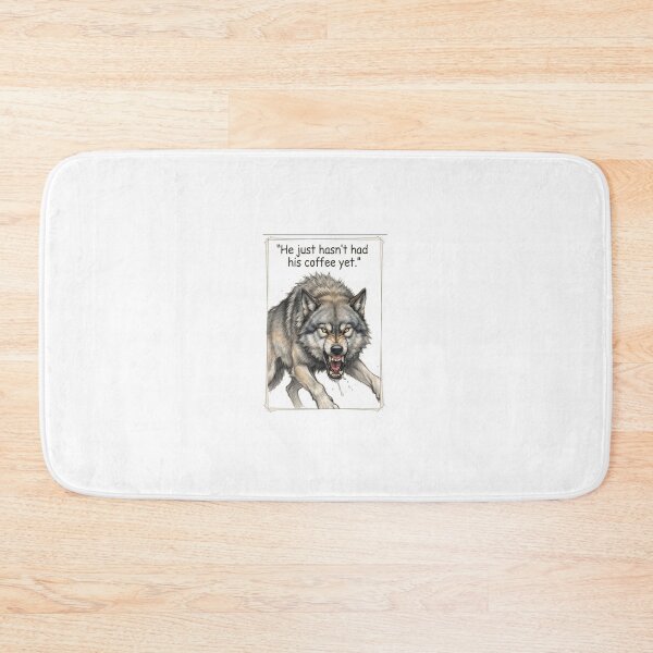 Item preview, "He just hasn't had his coffee yet" - Angry Wolf designed and sold by SarcasmAndSpite.