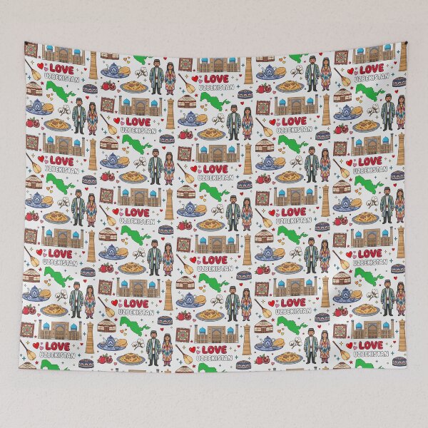 Item preview, Love Uzbekistan Cultural Icons, Samarkand Registan & Plov Art designed and sold by mashmosh.