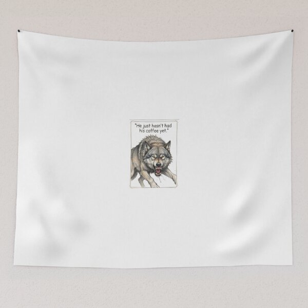 Item preview, "He just hasn't had his coffee yet" - Angry Wolf designed and sold by SarcasmAndSpite.