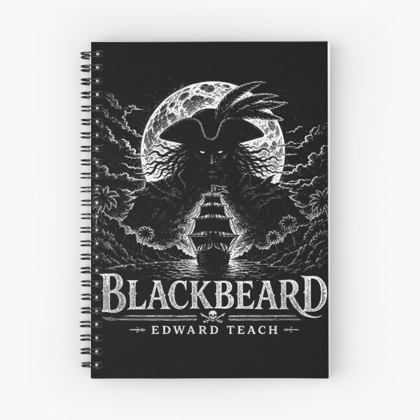 Item preview, Blackbeard Edward Teach Pirate Ship Full Moon Vintage Dark Graphic Art designed and sold by DienesAngele.