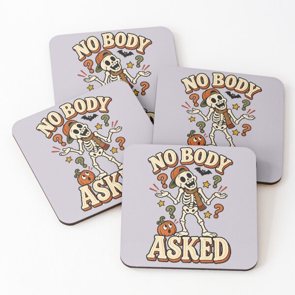 Item preview, No Body Asked Funny Skeleton Halloween Shirt – Sarcastic Retro Skeleton designed and sold by  MAD's Recreation Studio.