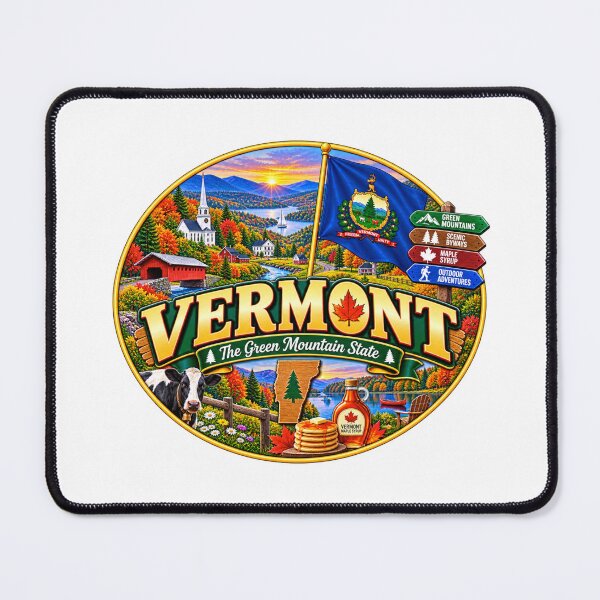Item preview, Vermont Green Mountain State Vintage Travel Design designed and sold by Awarrie.