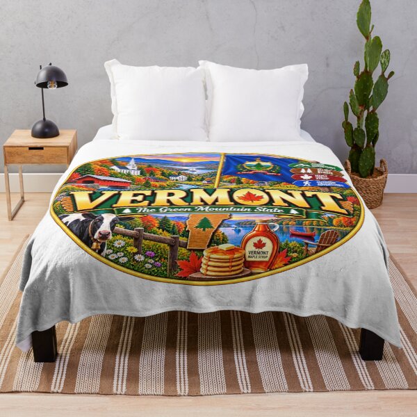 Item preview, Vermont Green Mountain State Vintage Travel Design designed and sold by Awarrie.
