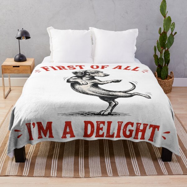 Item preview, First Of All Im A Delight Funny Dachshund Dog Vintage Illustration designed and sold by DienesAngele.
