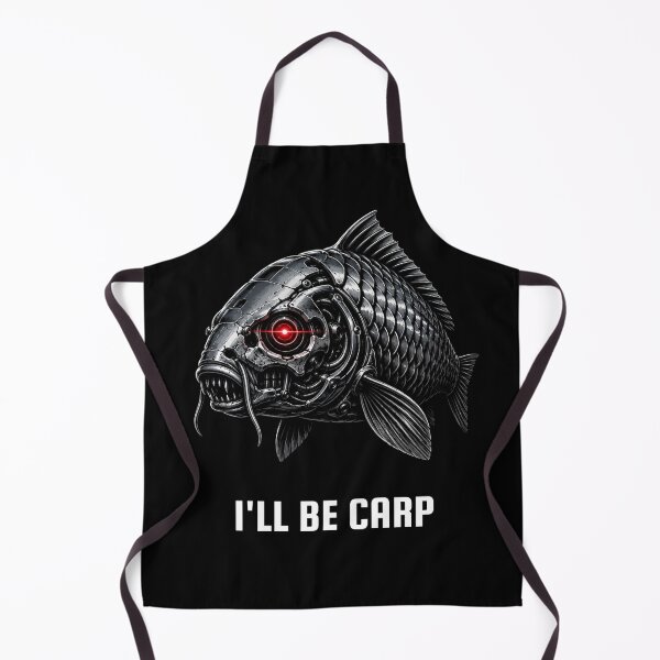 Item preview, I'll Be Carp Funny Cybernetic Robot Fishing Parody designed and sold by GeekAnglerStore.