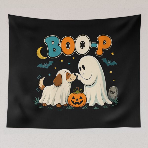 Item preview, Cute Ghost Boop Dog Nose Vintage Spooky Halloween Pumpkin Cute designed and sold by WilliaMaler.