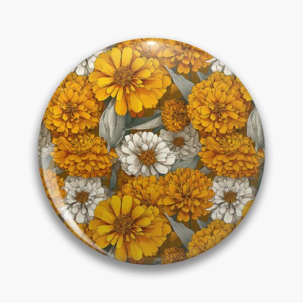 Item preview, Graceful Zinnia Flower  - Botanical Garden Pattern - Mother'S Day Gifts designed and sold by RoyalStarsPatts.