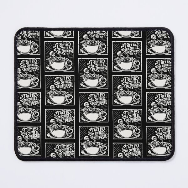 Item preview, I Get By on Coffee & Bad Decisions – Funny Skeleton Coffee Dark Humor designed and sold by Leeded.