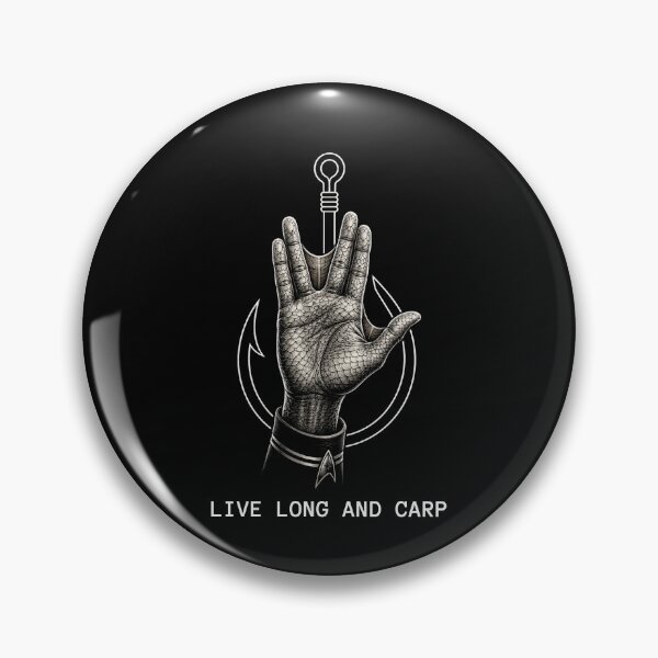 Item preview, Live Long And Carp Funny Space Alien Fishing Parody designed and sold by GeekAnglerStore.