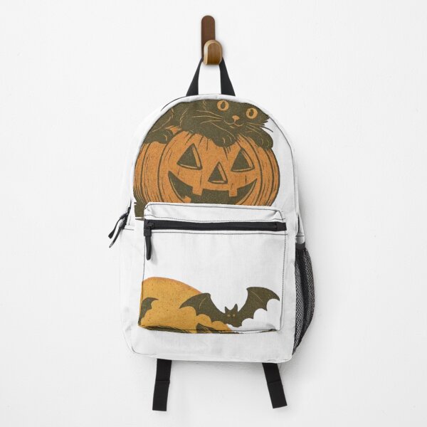 Item preview, Black Cat Halloween – Vintage Pumpkin Cat, Moon & Bats designed and sold by roartusa.