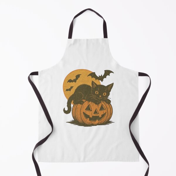 Item preview, Black Cat Halloween – Vintage Pumpkin Cat, Moon & Bats designed and sold by roartusa.