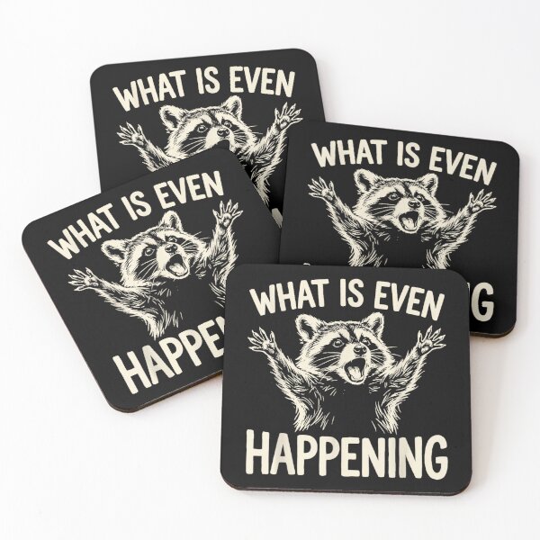 Item preview, What Is Even Happening Funny Confused Raccoon Vintage Retro Distressed Graphic designed and sold by WilliaMaler.