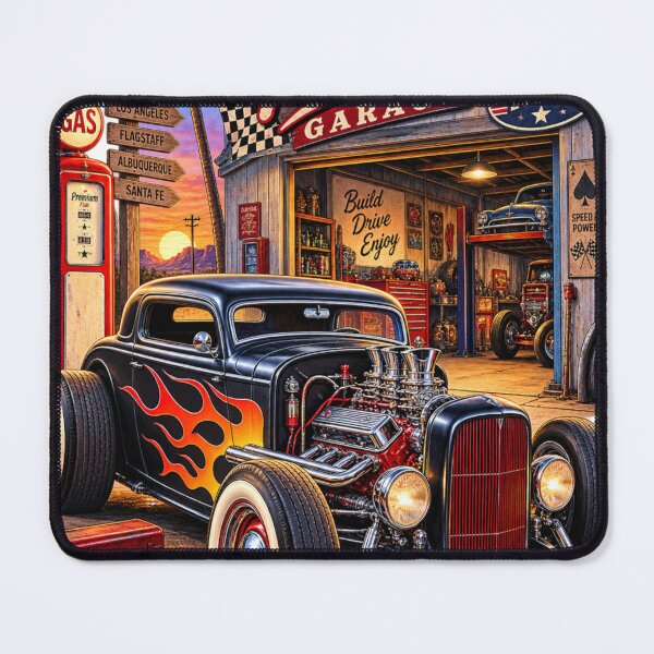 Item preview, NRH Hot Rod Garage Vintage Hot Rod Custom Car Garage Sign designed and sold by Normandy Road Heritage.