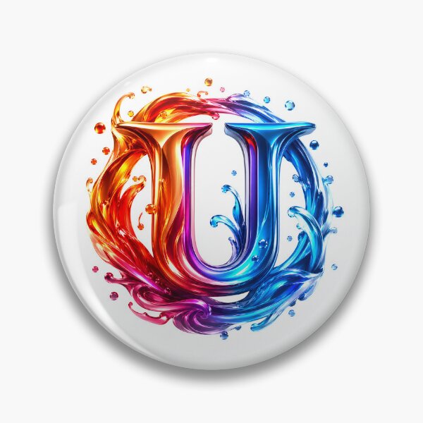 Item preview, AquaFlare Chromaflow Letter U designed and sold by BlissBlvdShop.