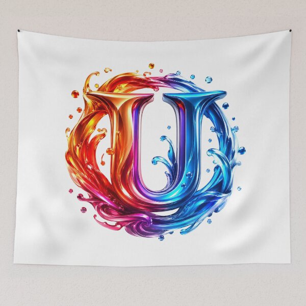 Item preview, AquaFlare Chromaflow Letter U designed and sold by BlissBlvdShop.
