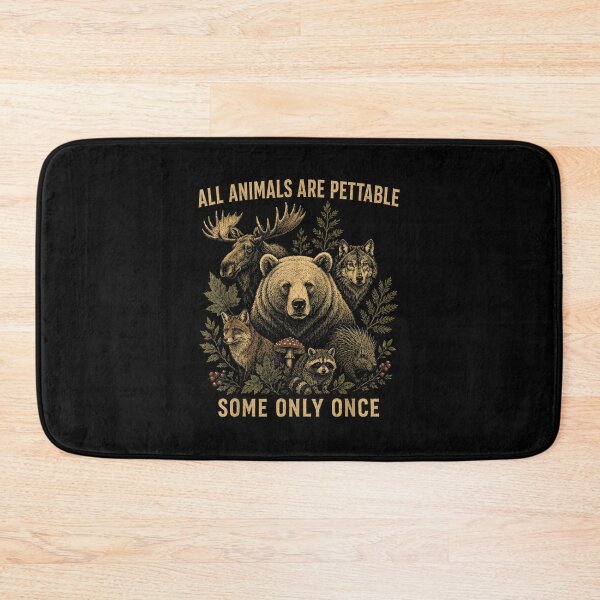 Item preview, All Animals Are Pettable Some Only Once Funny Wildlife Vintage Illustration designed and sold by WilliaMaler.