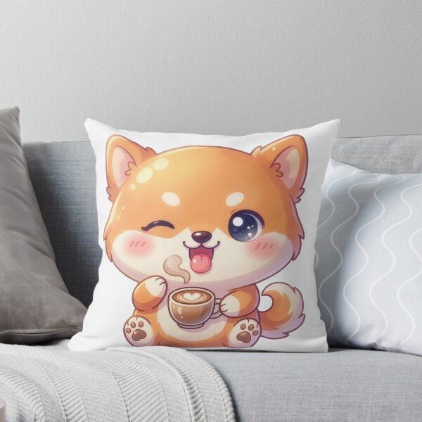 Item preview, Cute Winking Shiba Inu With Coffee Latte designed and sold by a575642903.