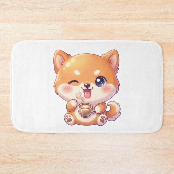 Item preview, Cute Winking Shiba Inu With Coffee Latte designed and sold by a575642903.