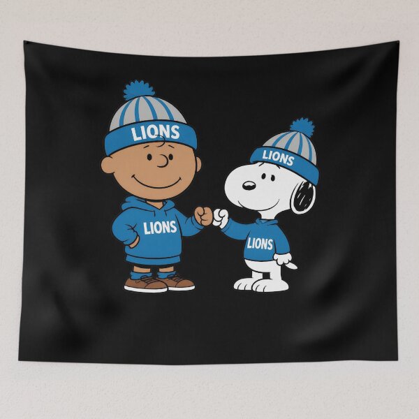 Item preview, Charlie Brown Snoopy Detroit Lions Fist Bump designed and sold by fizzstocmathepa.