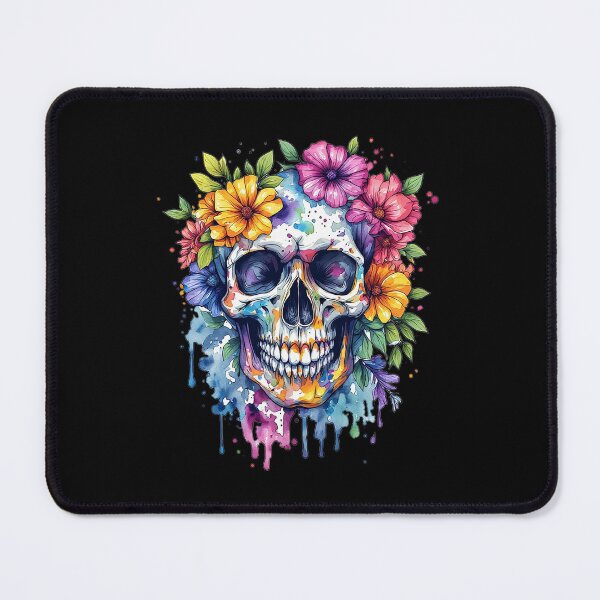 Item preview, Colorful Floral Sugar Skull | Gothic Halloween Day of the Dead designed and sold by emiliacreations.
