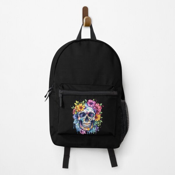Item preview, Colorful Floral Sugar Skull | Gothic Halloween Day of the Dead designed and sold by emiliacreations.