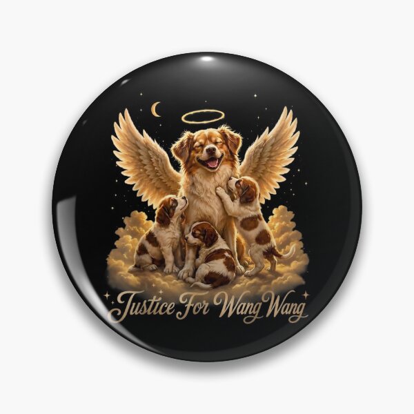 Item preview, Justice For Wang Wang Angel Dog In Heaven Memorial Tribute Design designed and sold by YubitaLeLe.