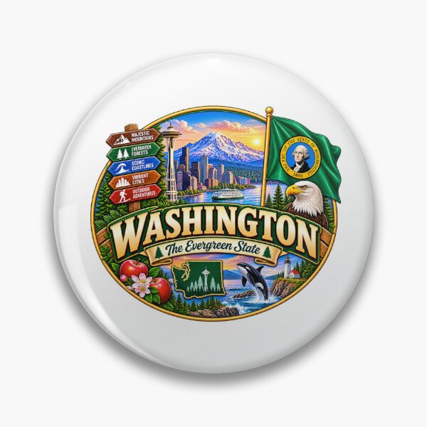Item preview, Washington Evergreen State Vintage Travel Design designed and sold by Awarrie.