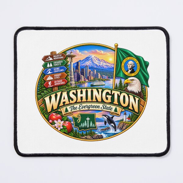 Item preview, Washington Evergreen State Vintage Travel Design designed and sold by Awarrie.
