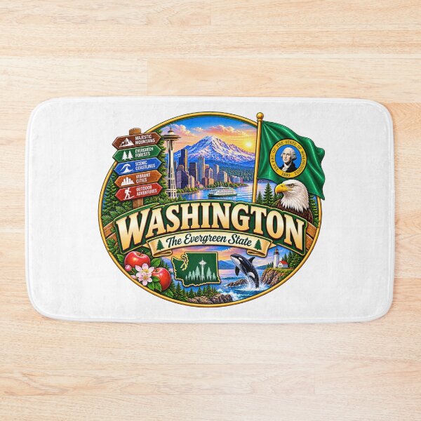 Item preview, Washington Evergreen State Vintage Travel Design designed and sold by Awarrie.