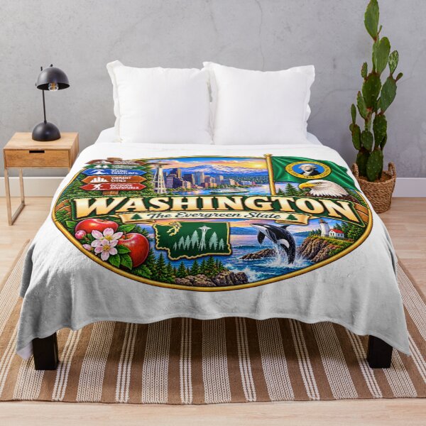 Item preview, Washington Evergreen State Vintage Travel Design designed and sold by Awarrie.