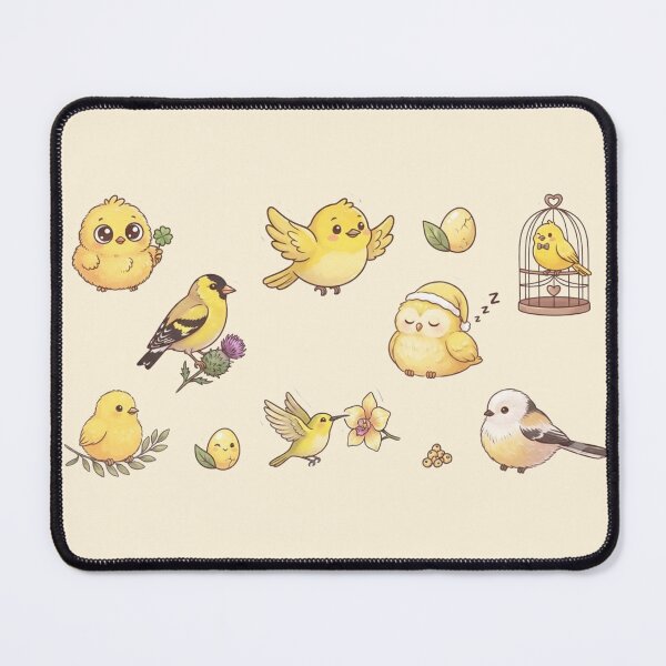 Item preview, Cute Yellow Birds Goldfinch Hummingbird Birdcage Pastel Aesthetic designed and sold by Rehnair.