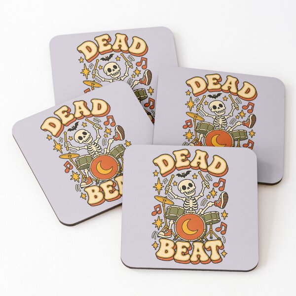 Item preview, Dead Beat Skeleton Drummer Halloween Shirt – Retro Music Skeleton designed and sold by  MAD's Recreation Studio.