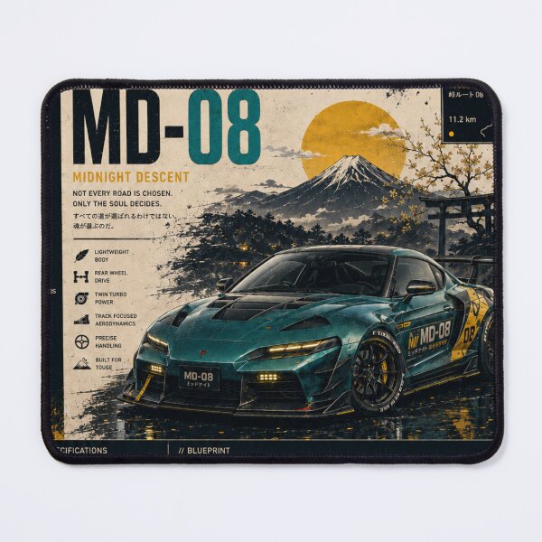 Item preview, MD-08 Midnight Descent | Japanese Touge Night Drive Car Poster designed and sold by MidnightPistons.