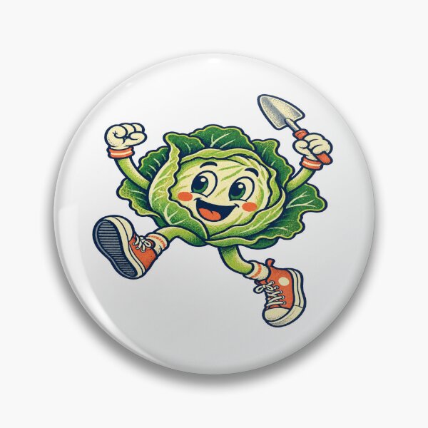 Item preview, Retro Cabbage Mascot - Garden Victory designed and sold by UrbanCanvvas.