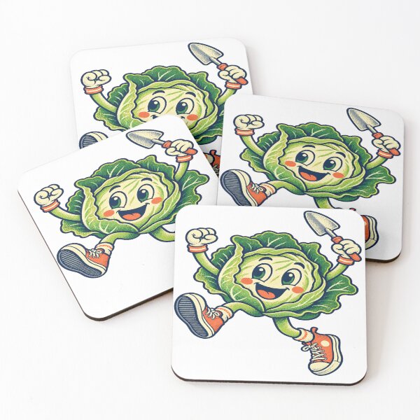 Item preview, Retro Cabbage Mascot - Garden Victory designed and sold by UrbanCanvvas.