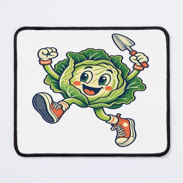 Item preview, Retro Cabbage Mascot - Garden Victory designed and sold by UrbanCanvvas.