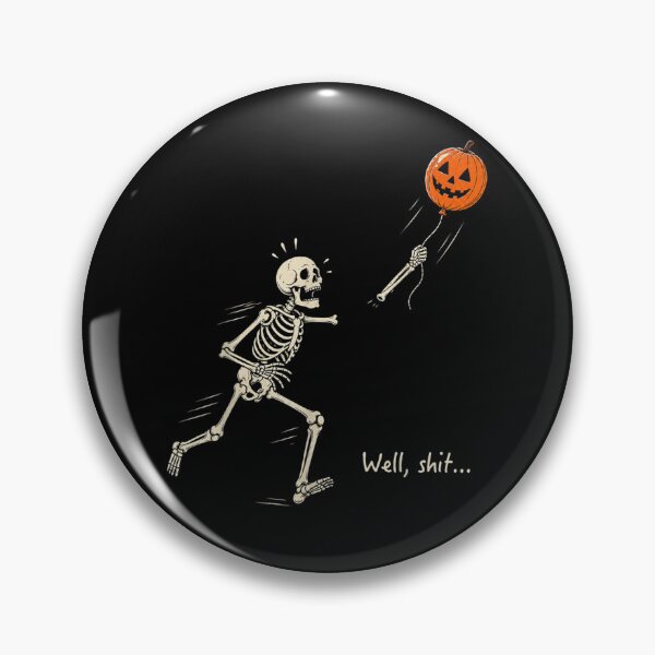Item preview, Well Shit Skeleton Losing Jack O Lantern Halloween Pumpkin Flying Balloon designed and sold by YubitaLeLe.