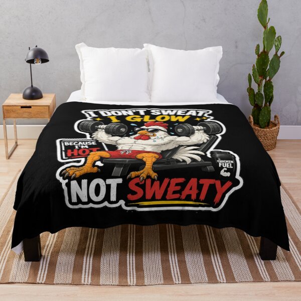 Item preview, I Don’t Sweat, I Glow – Funny Chicken Gym Workout designed and sold by GainzillasGymShop.