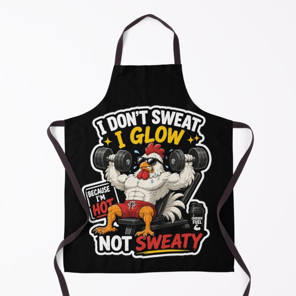 Item preview, I Don’t Sweat, I Glow – Funny Chicken Gym Workout designed and sold by GainzillasGymShop.