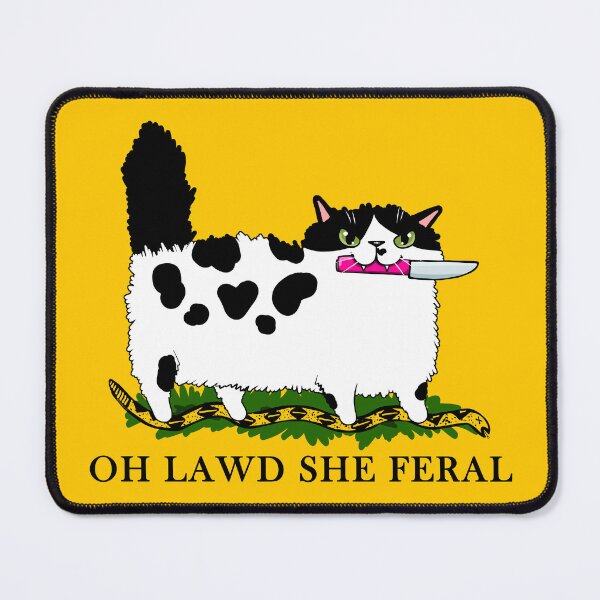 Item preview, Oh Lawd She Feral Cow Cat designed and sold by KilkennyCat Art.