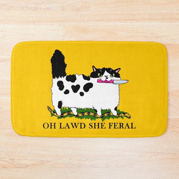 Item preview, Oh Lawd She Feral Cow Cat designed and sold by KilkennyCat Art.